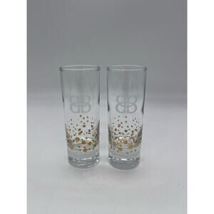 Set of 2 Baileys Shot Glasses w/ Gold Dots